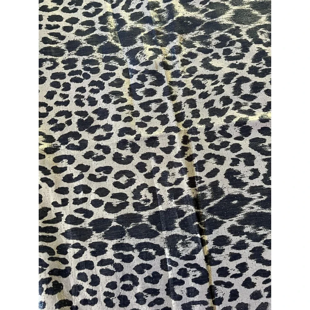 Vintage Oscar de la Renta Leopard Metallic Gold Black 56” Square Original Tag